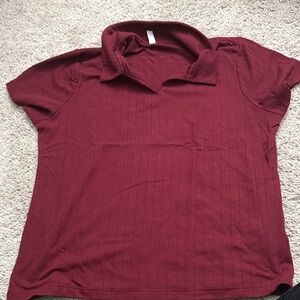 Forever 21 Burgundy Button Down Shirt